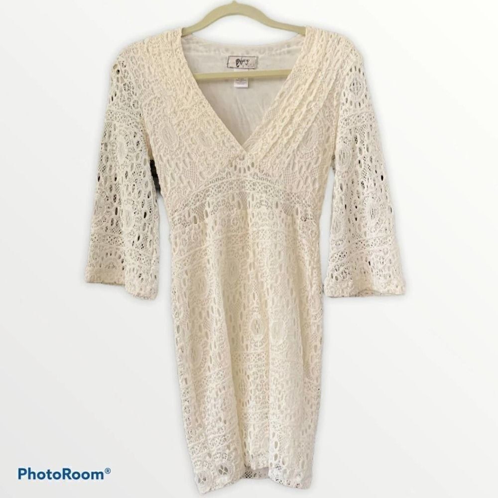 Nightcap Plunging V Neck Knit Mini Dress Size 2